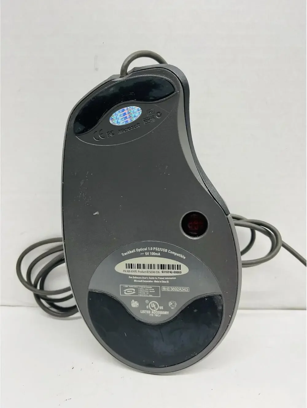 Microsoft Trackball Optical 1.0 Trackball Mouse X05-87475 USB Wired